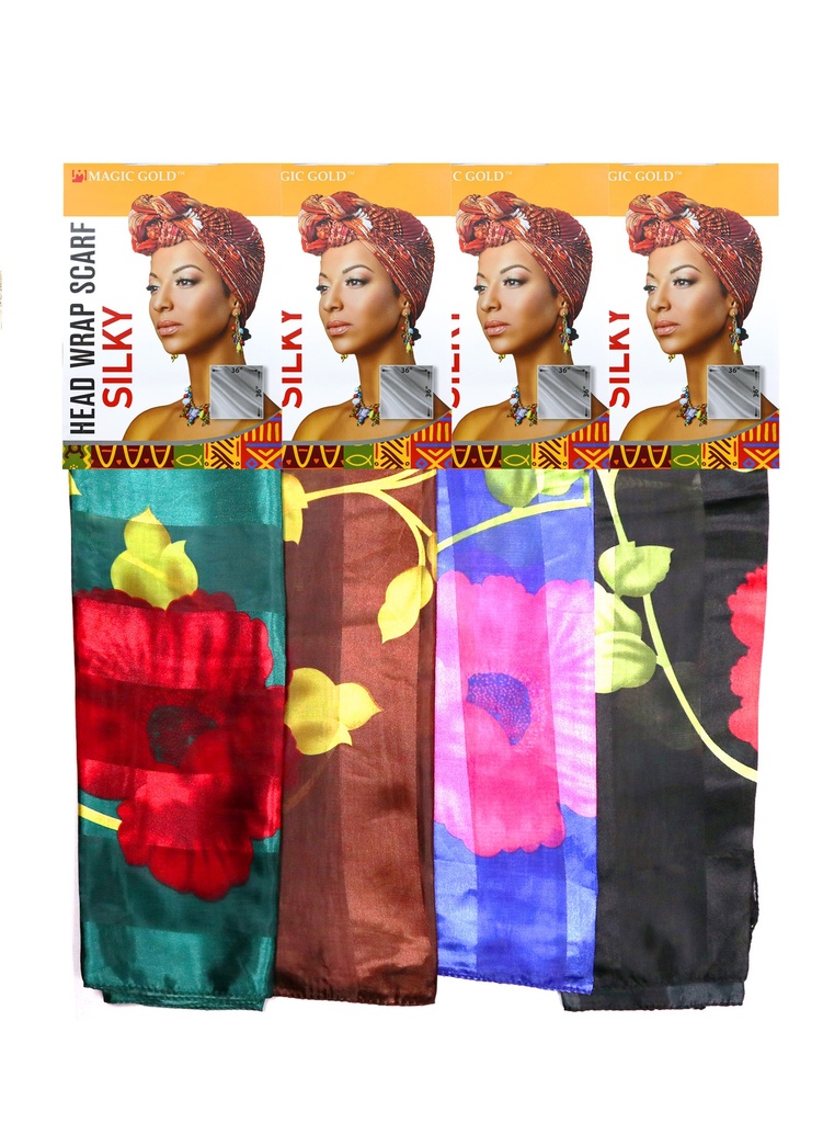 Magic Gold Head Wrap Scarf -Silky #19 #SCF99589 -dz