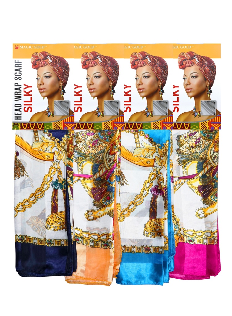 Magic Gold Head Wrap Scarf -Silky #23 #SCF99593 -dz
