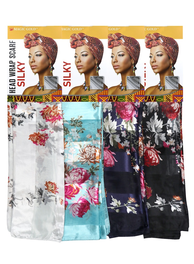 Magic Gold Head Wrap Scarf -Silky #24 #SCF99594 -dz