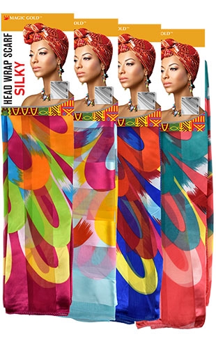 Magic Gold Head Wrap Scarf -Silky #6   #SCF99576-dz