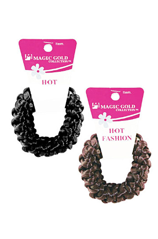 Magic Gold Hot Fashion Elastic Band w/ Hair #2081 Black -dz
