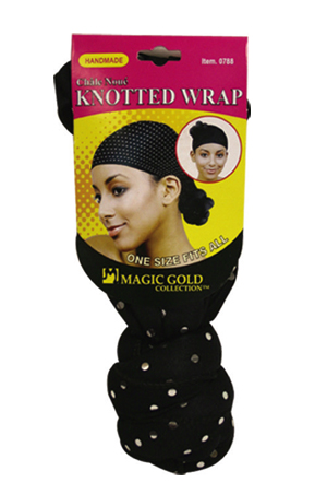 Magic Gold Knotted Wrap w/Stone #0788 Black -dz