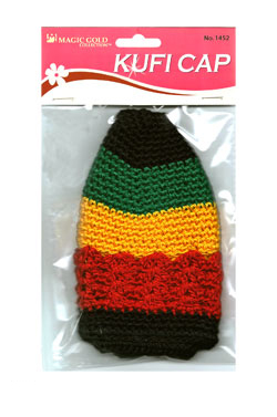 Magic Gold Kufi Cap #1451 White -pc