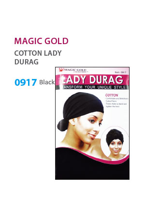 Magic Gold Lady Durag [Cotton] #0917 Black -dz