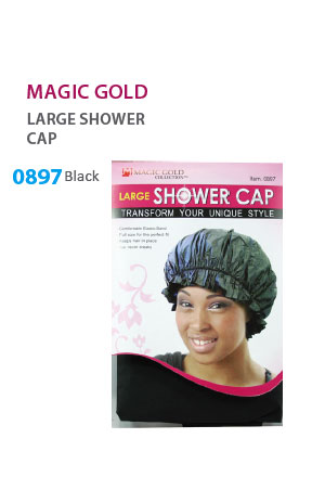 Magic Gold Large Shower Cap #0897 Black -dz