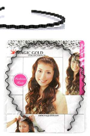 Magic Gold Metal Hair Band  #5165 Black -dz