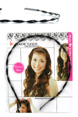 Magic Gold Metal Hair Band  #5167 Black -dz