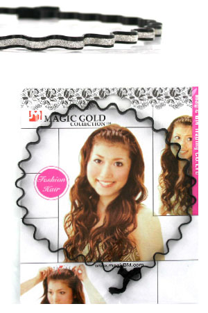 Magic Gold Metal Hair Band  #5172 Black- dz