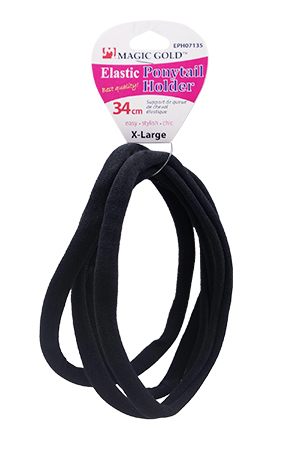 Magic Gold Ponytail Holder-Elastic(34cm)-Black #EPH07135-dz