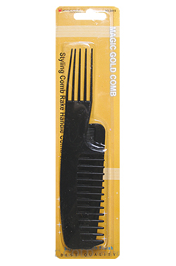 Magic Gold Rake Handle Comb w/ Pik #2415 -dz