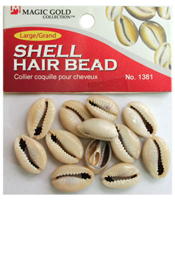 Magic Gold Shell Hair Bead (L) #1381 Dark Ivory -dz