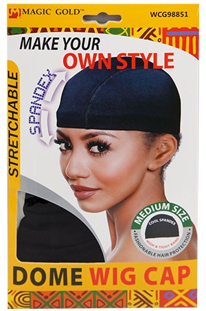 Magic Gold Spandex Dome Wig Cap [M] #WCG98851 Black - dz.