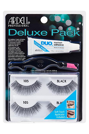 Ardell Pro Deluxe Pack Wspies 105 Black W/APP#66694