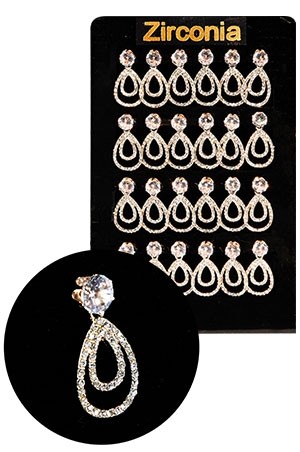 Magic Gold Zirconia Earring [Clear 24 pair ] #ERJ98906 -pk.