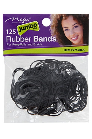 Magic Jumbo Rubber Band -Black#2752BLA(125Pcs) -dz