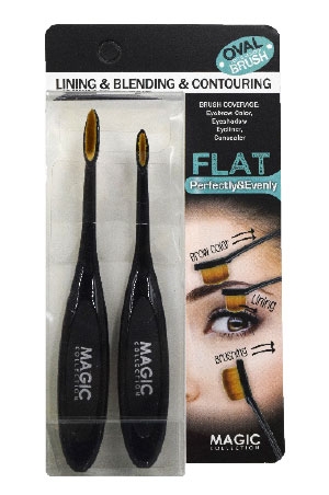 Magic Oval Blend&Contour Brush-Flat 2pc(12pc/ds) #MTO003F-ds