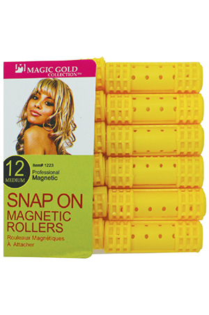 #1223/0518 Snap On Magnetic Roller 12pc (M/18mm/Yellow) -pk