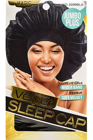 Magic Velvet Sleep Cap-Jumbo  #2289BLK -dz