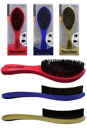 Magic Wave Brush-Curved w/Handle (Hard, Asst) #WBR001AH-pc
