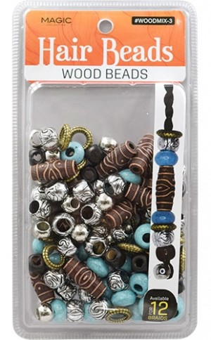 Magic Wood Bead Mix Design-3-Pcs