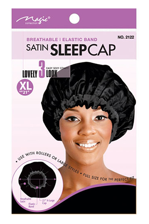 Magic XL Satin Sleep Cap #2122 Black -dz