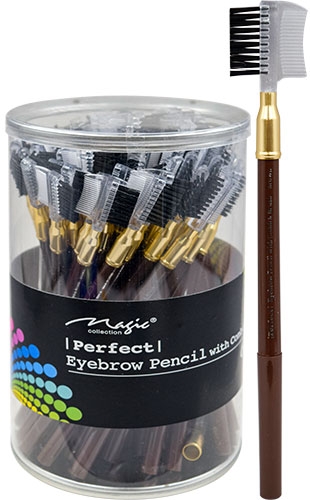 Magic Eyebrow Pencil W/Comb -D. Brown (60 PC) #EBR002BRO-JAR