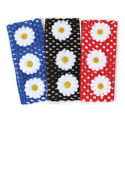 Mesh Head Band w/ Flowers -dz