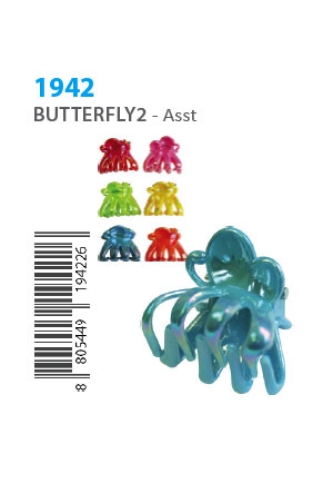 Mini Butterfly Clip (Butterfly2, 12pc/pk) #1942 Asst -dz