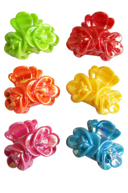 Mini Butterfly Clip (Flower2, 12pc/pk) #1944(=#4017) MIX -dz