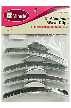 Miracle 5" Aluminum Wave Clips (4pc) #1745 - dz