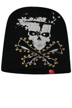 NY Knit Skull Foil Cap (Silver)#BE1046 -pc