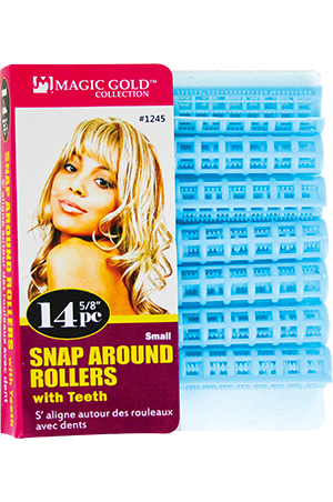 #1245 Snap-Around Teeth Roller 14pc (Small/ 5/8"/ S.Blue)-pk