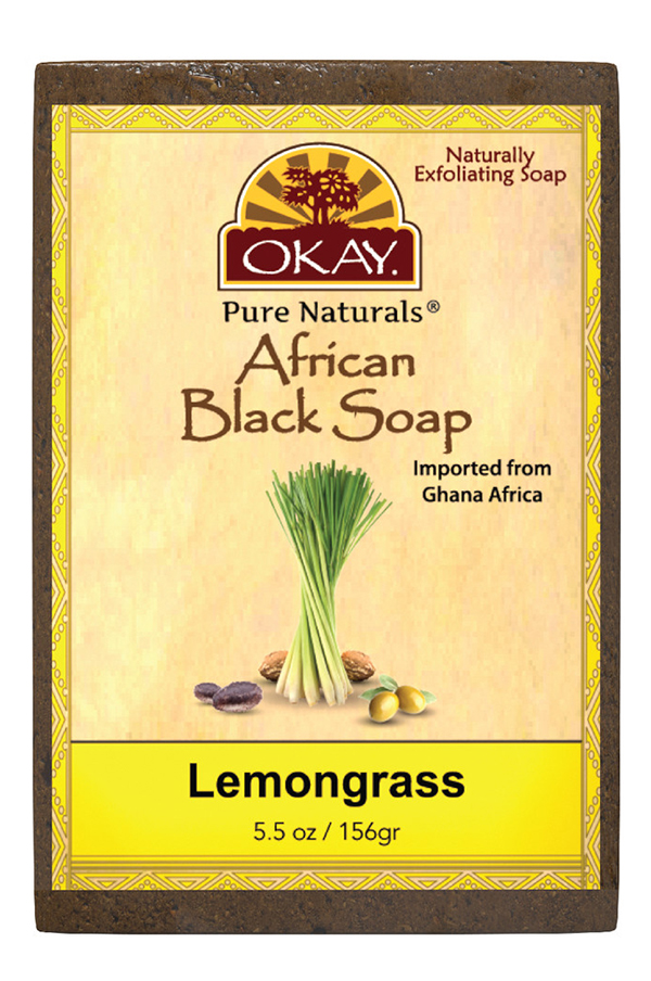 Okay African Black Soap Lemongrass (5.5oz) #104