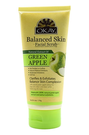 Okay African Facial Scrub-Green Apple(6oz)#68