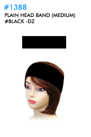 Plain Head Band (Medium) #Black #4863(=#1388)-dz