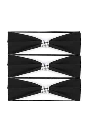 Plain Head Band w/ Accessories#6695 (M) #Black -dz