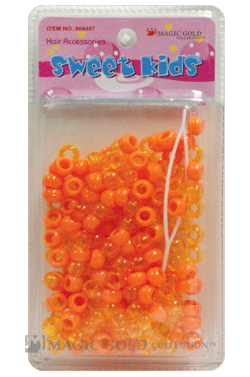 Magic Gold Plastic Bead (S) #1623 Orange/Crystal Orange