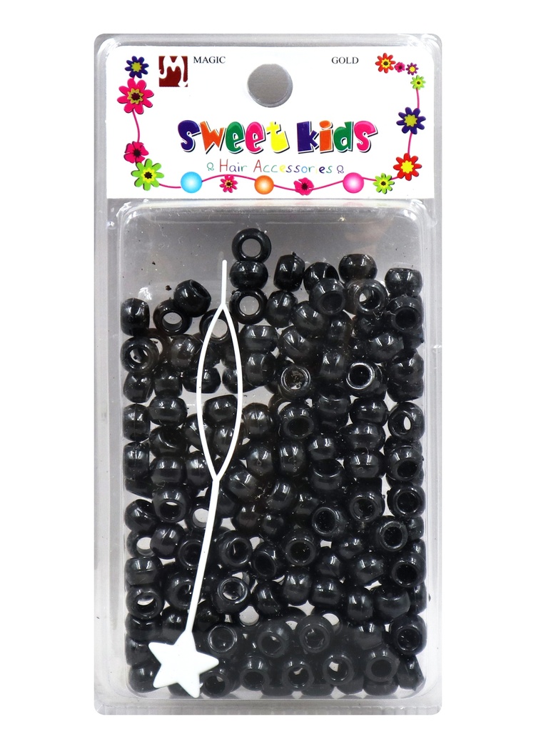Plastic Bead (S) #5036B Black (=1606) -pc