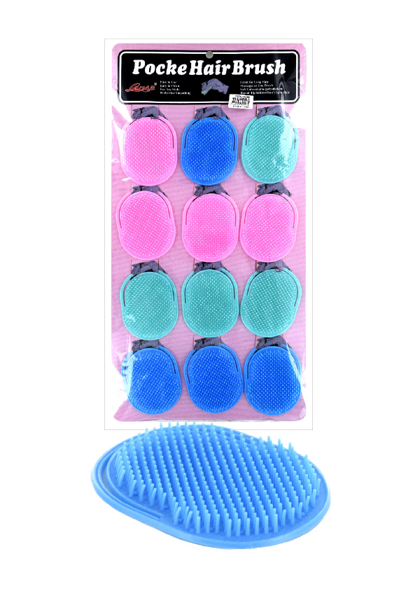 Pocket Hair Brush Mix 12pcs/pk #5949