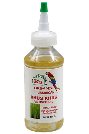 B's Organic Khus Khus Oil-Scalp Food (4oz) #26