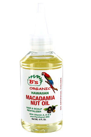 B's Organic Macadamia Nut Oil _Hair&Scalp Revitalizer(4oz)#8