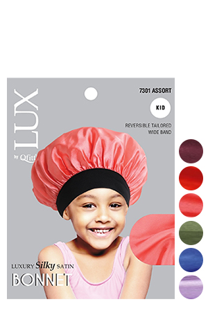 Qfitt Kids Silky Tie Bonnet(6pc/pk)#7301Asst-pk