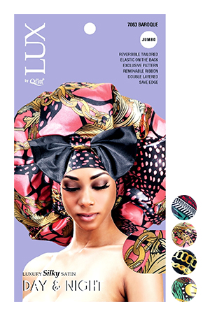 Qfitt Silky Day Night Cap(Jumbo/6pc/pk)#7063Afro-pk