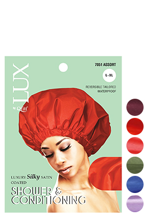 Qfitt Silky Shower & Conditioning Cap(XL/6pc/pk) #7051Asst -pk