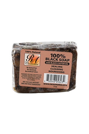 RA Cosmetics 100% Black Soap Bar w/ Blackcaster Oil (5oz)#35