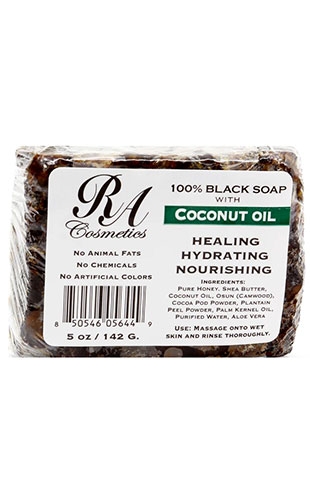 RA Cosmetics 100% Black Soap Bar w/ Coconut (5oz) #38