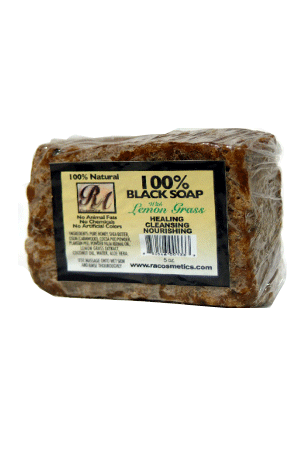 RA Cosmetics 100% Black Soap Bar w/ Lemon Grass (5oz) #28