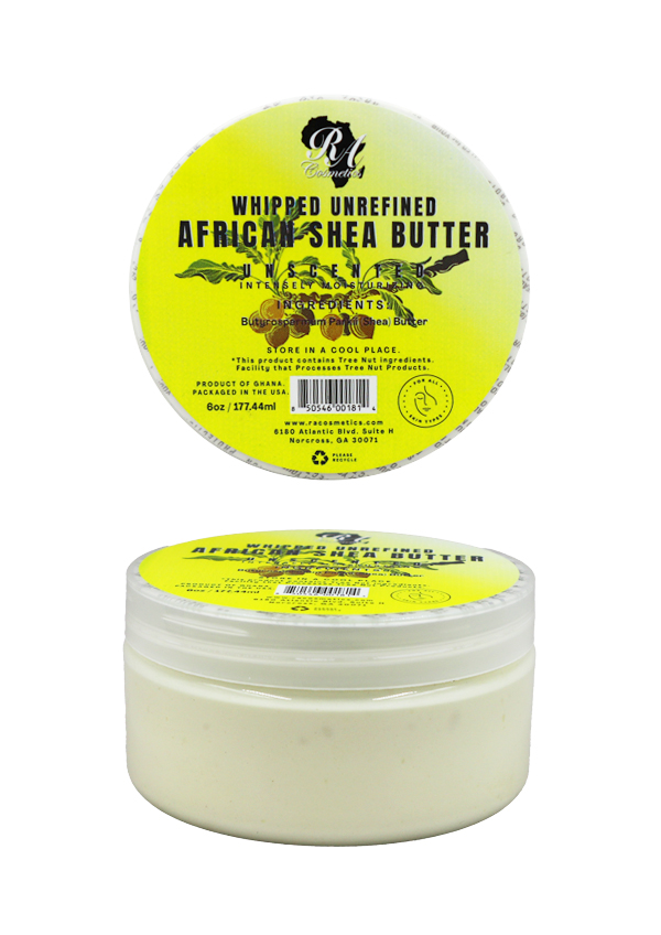 RA cosmetics 100% Whipped Unrefined African Shea Butter (6 oz) #32B