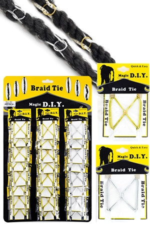 #YBT4 GD/SL Braid hair Tie (S) 9" [24/pk] - pk