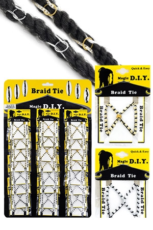 #YBT5 Beige Braid hair Tie (S) 9" [24/pk] - pk